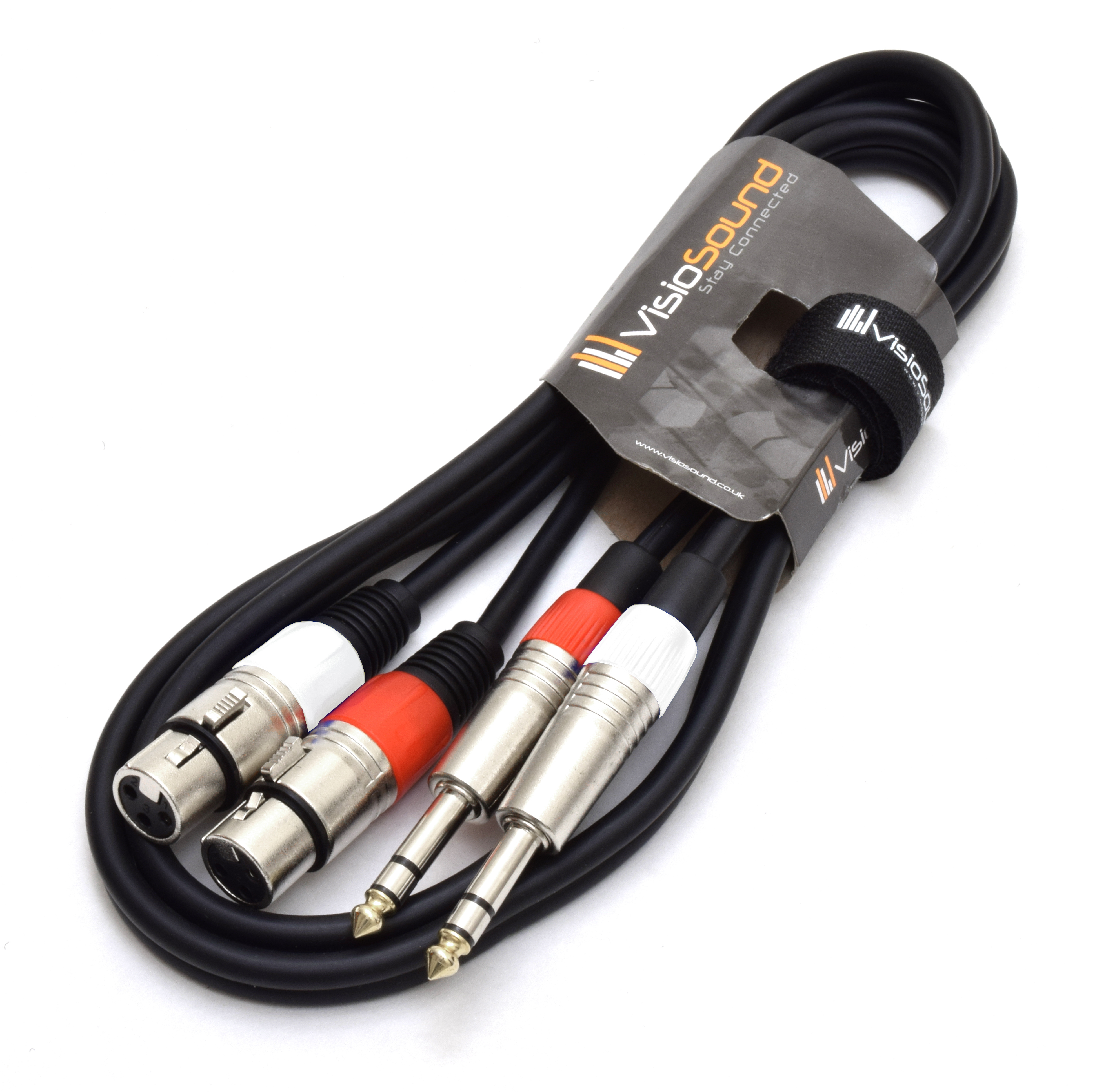 2 x Female XLR to 2 x 6.35mm 1/4